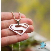 Кулон "Superman". Нержавеющая сталь. Шариковая цепь